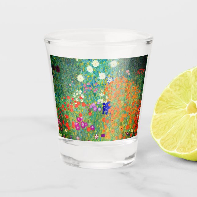 Gustav Klimt Flower Garden Schnapsglas (Vorderseite)