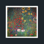 Gustav Klimt Flower Garden Serviette<br><div class="desc">Napkins mit Gustav Klimts Ölgemälde Farm Garden mit Sonnenblumen (1907). Ein wunderschöner Garten mit Sonnenblumen und exquisiten blauen,  roten,  lila,  rosa und weißen Blume. Ein großartiges Geschenk für Jugendliche und österreichische Kunstliebhaber.</div>