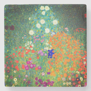 Gustav Klimt Flower Garden Steinuntersetzer