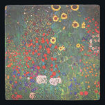 Gustav Klimt Flower Garden Steinuntersetzer<br><div class="desc">Untersetzer aus Stein mit dem Ölmalereigarten von Gustav Klimt mit Sonnenblumen (1907). Ein wunderschöner Garten mit Sonnenblumen und exquisiten blauen,  roten,  lila,  rosa und weißen Blume. Ein großartiges Geschenk für Jugendliche und österreichische Kunstliebhaber.</div>