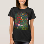 Gustav Klimt Flower Garden T-Shirt<br><div class="desc">T - Shirt mit Gustav Klimts Ölgemälde Farm Garden mit Sonnenblumen (1907). Ein wunderschöner Garten mit Sonnenblumen und exquisiten blauen,  roten,  lila,  rosa und weißen Blume. Ein großartiges Geschenk für Jugendliche und österreichische Kunstliebhaber.</div>