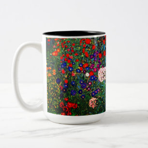 Gustav Klimt Flower Garden Zweifarbige Tasse