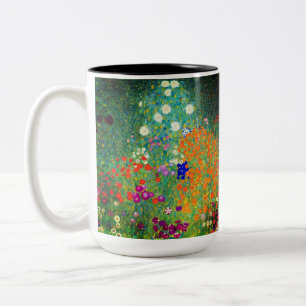 Gustav Klimt Flower Garden Zweifarbige Tasse