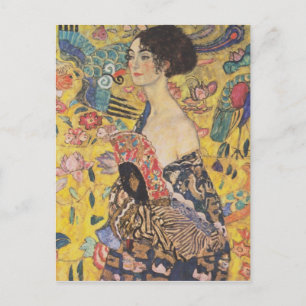 Gustav Klimt - Frau mit Fächer Postkarte