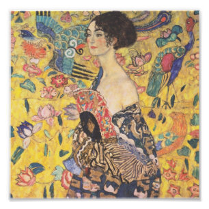 Gustav Klimt - Frau mit Fan Fotodruck