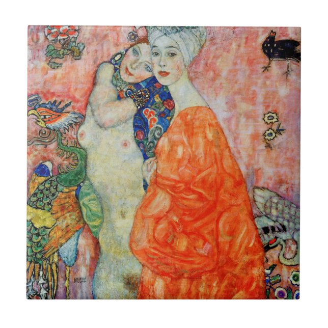 Gustav Klimt - Frauenfreunde Fliese (Vorderseite)