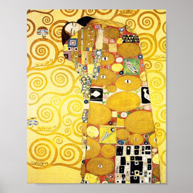 Gustav Klimt Fulfillment Lovers Kunstvoll wandern Poster (Vorne)