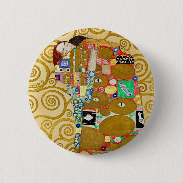 Gustav Klimt Fulfillment Nouveau Couple Button (Vorderseite)