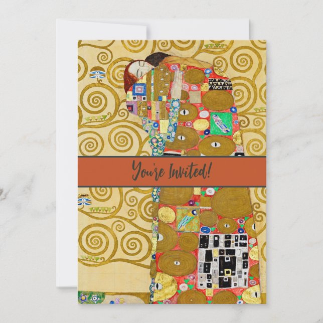 Gustav Klimt Fulfillment Nouveau Couple Einladung (Vorderseite)