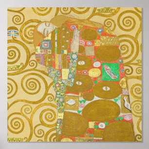 Gustav Klimt Fulfillment Nouveau Couple Foliendrucke