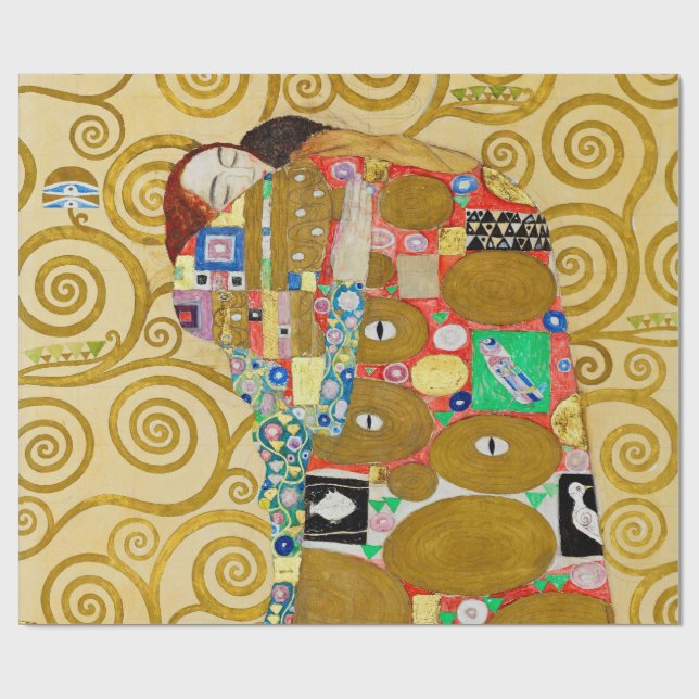 Gustav Klimt Fulfillment Nouveau Couple Geschenkpapier (Flach)