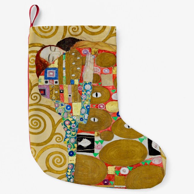 Gustav Klimt Fulfillment Nouveau Couple Kleiner Weihnachtsstrumpf (Vorderseite)