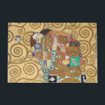 Gustav Klimt - Fulfillment, Stoclet Frieze Fußmatte<br><div class="desc">The Tree of Life,  Stoclet frize,  Fulfilment Lovers - Gustav Klimt,  Pappe,  1909</div>