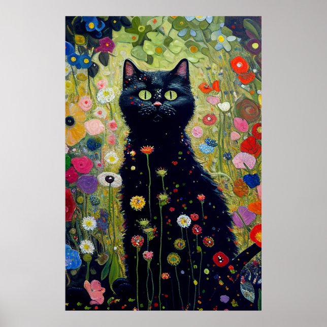 Gustav Klimt Garden Cat Poster (Vorne)