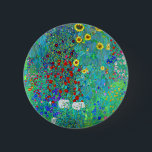 Gustav Klimt Garden mit Sonnenblumen Button<br><div class="desc">Garten mit Sonnenblumen von Gustav Klimt im Jahr 1907 gemalt.</div>