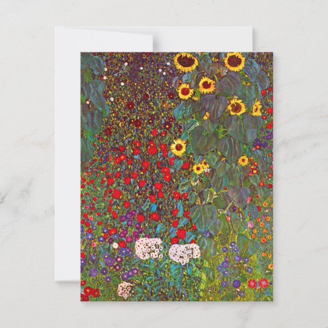 Gustav Klimt Garden mit Sonnenblumen Einladung (Vorderseite)