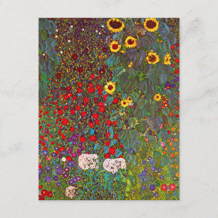 Gustav Klimt Garden mit Sonnenblumen Einladung