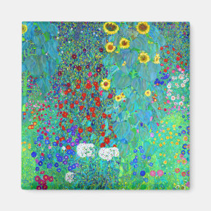 Gustav Klimt Garden mit Sonnenblumen Magnet