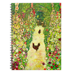 Gustav Klimt Garden with Chickens Notizblock