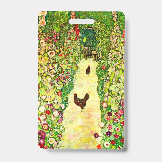 Gustav Klimt Garten mit Hühnern Ausweis (Vorderseite)