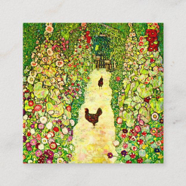 Gustav Klimt Garten mit Hühnern Begleitkarte (Vorderseite)