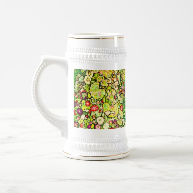 Gustav Klimt Garten mit Hühnern Bierglas (Links)