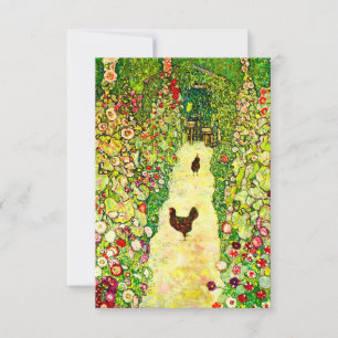 Gustav Klimt Garten mit Hühnern Einladung