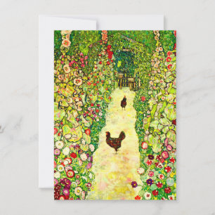 Gustav Klimt Garten mit Hühnern Einladung