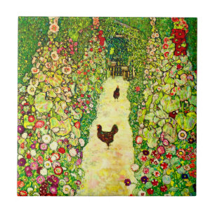 Gustav Klimt Garten mit Hühnern Fliese