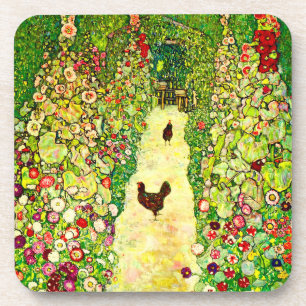 Gustav Klimt Garten mit Hühnern Getränkeuntersetzer