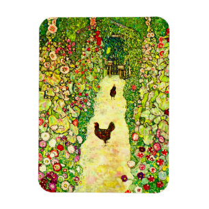 Gustav Klimt Garten mit Hühnern Magnet