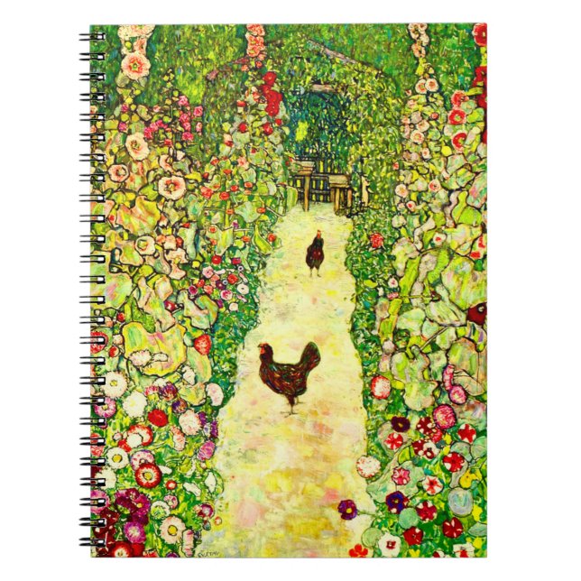 Gustav Klimt Garten mit Hühnern Notizblock (Vorderseite)