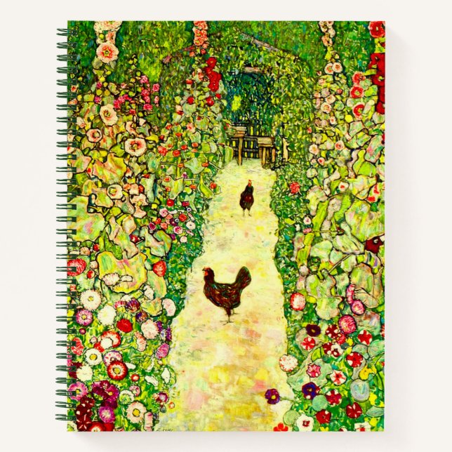 Gustav Klimt Garten mit Hühnern Notizbuch (Vorderseite)