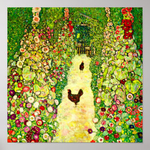 Gustav Klimt Garten mit Hühnern Poster