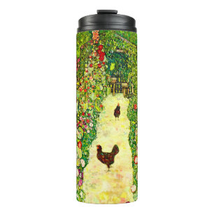 Gustav Klimt Garten mit Hühnern Thermosbecher