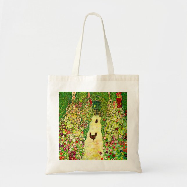 Gustav Klimt Garten mit Hühnern Tragetasche (Vorne)