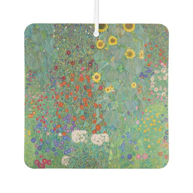 Gustav Klimt - Garten mit Sonnenblumen Autolufterfrischer (Vorderseite)