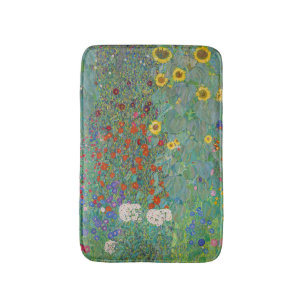 Gustav Klimt - Garten mit Sonnenblumen Badematte