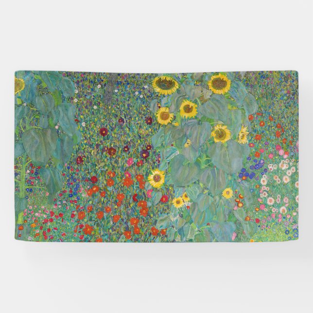 Gustav Klimt - Garten mit Sonnenblumen Banner (Horizontal)