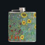Gustav Klimt - Garten mit Sonnenblumen Flachmann<br><div class="desc">Garten mit Sonnenblumen / Bauerngarten mit Sonnenblumen - Gustav Klimt in 1905-1906</div>