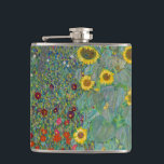 Gustav Klimt - Garten mit Sonnenblumen Flachmann<br><div class="desc">Garten mit Sonnenblumen / Bauerngarten mit Sonnenblumen - Gustav Klimt in 1905-1906</div>