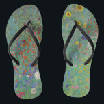 Gustav Klimt - Garten mit Sonnenblumen Flip Flops<br><div class="desc">Garten mit Sonnenblumen / Bauerngarten mit Sonnenblumen - Gustav Klimt in 1905-1906</div>