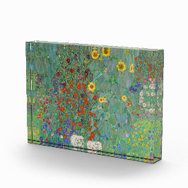 Gustav Klimt - Garten mit Sonnenblumen Fotoblock