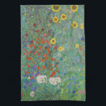 Gustav Klimt - Garten mit Sonnenblumen Geschirrtuch<br><div class="desc">Garten mit Sonnenblumen / Bauerngarten mit Sonnenblumen - Gustav Klimt in 1905-1906</div>