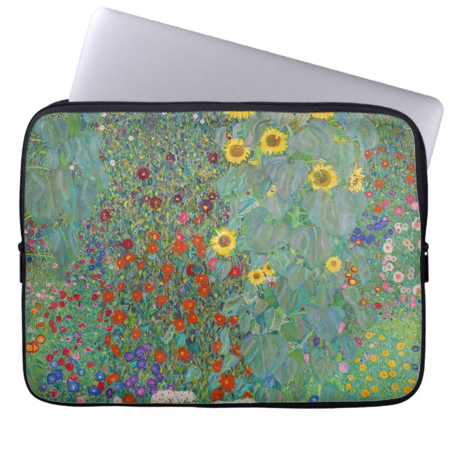 Gustav Klimt - Garten mit Sonnenblumen Laptopschutzhülle (Vorderseite)