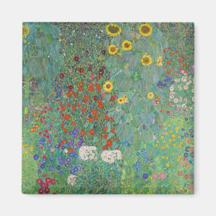 Gustav Klimt - Garten mit Sonnenblumen Magnet