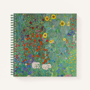Gustav Klimt - Garten mit Sonnenblumen Notizbuch