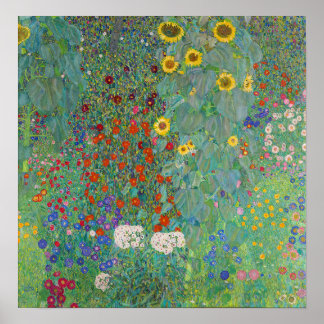 Gustav Klimt - Garten mit Sonnenblumen Poster