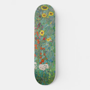 Gustav Klimt - Garten mit Sonnenblumen Skateboard