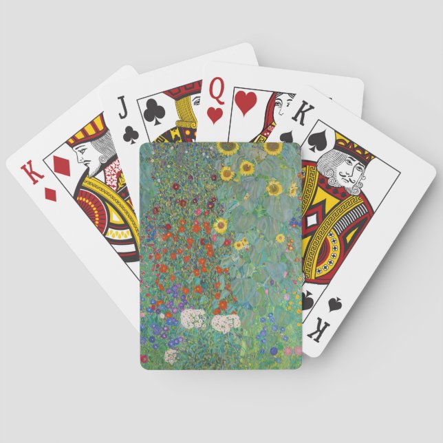 Gustav Klimt - Garten mit Sonnenblumen Spielkarten (Rückseite)